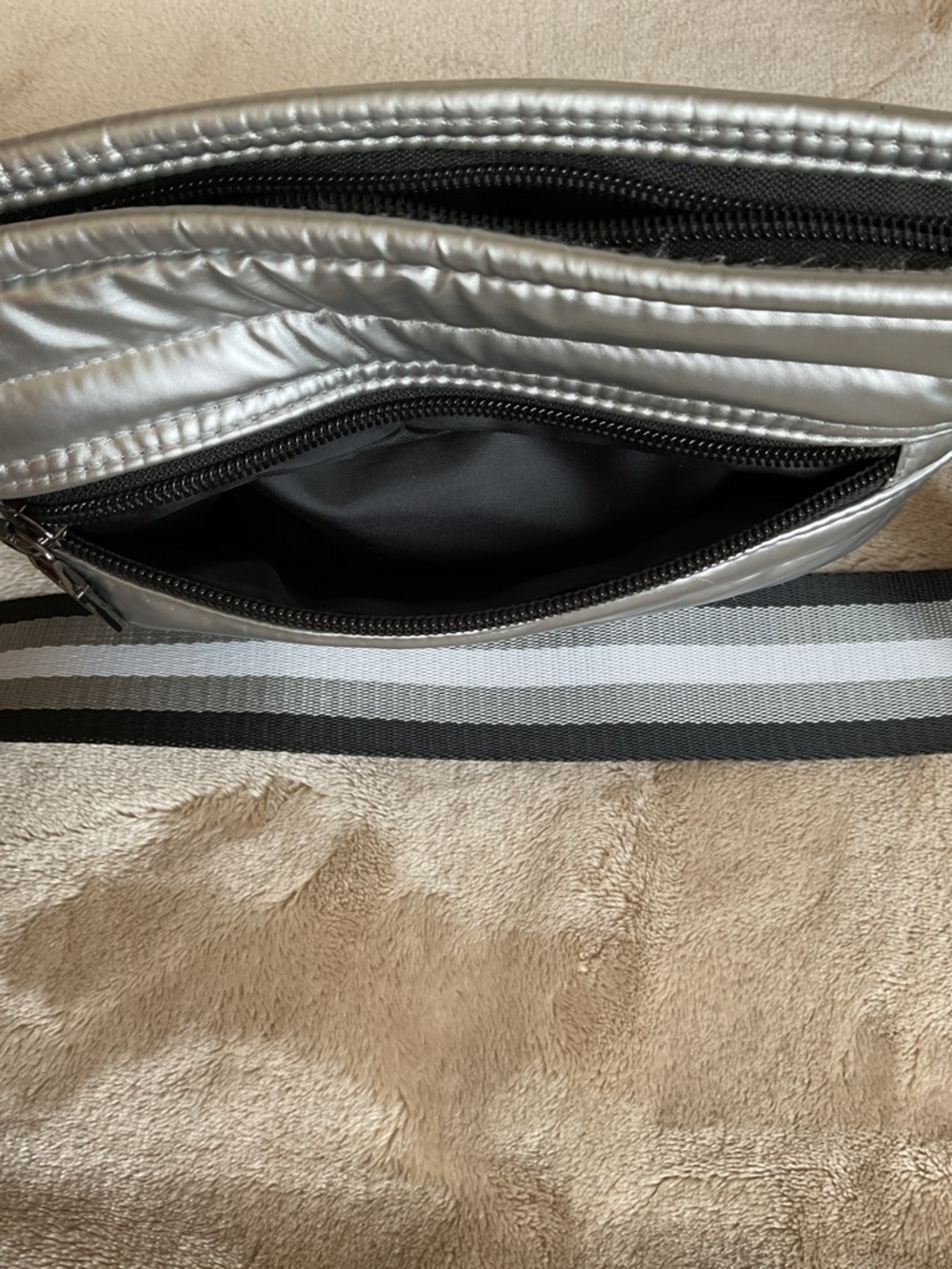 THINK ROYLN Silver Quilted Padded Crossbody Bag - Picture 7 of 7